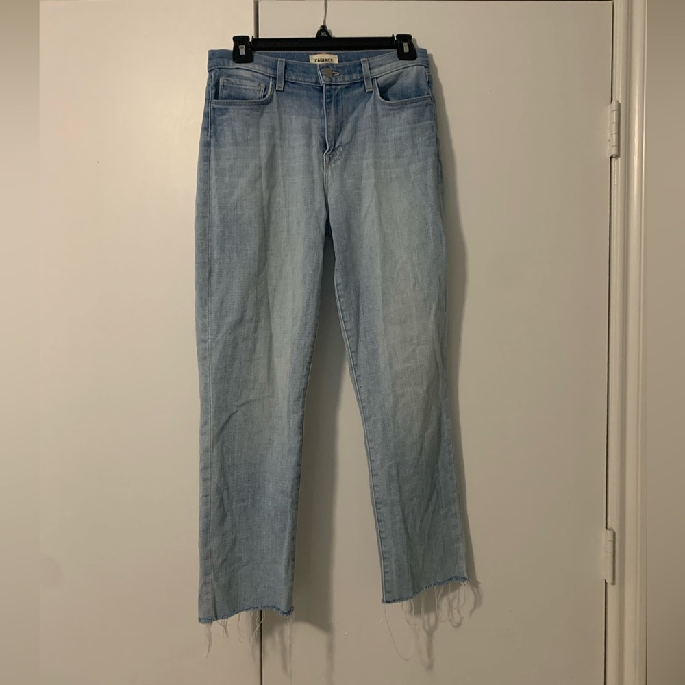 L’agence High Waist Raw Hem Crop Jeans